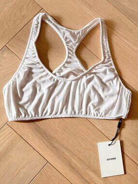 NWT Joah Brown Mesh Racerback Bra